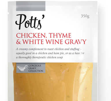 Potts' Chicken, Thyme and White Wine Gravy