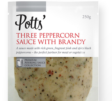 Potts' Three Peppercorn Sauce with Brandy